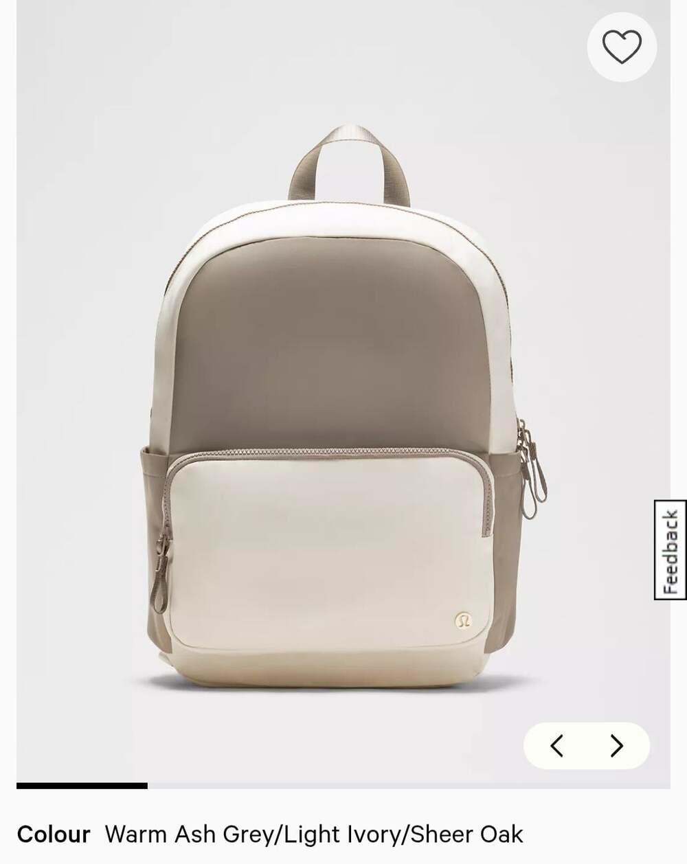 Lululemon New Crew Backpack in Warm Ash Grey/Light Ivory/Sheer Oak - Picture 6 of 8